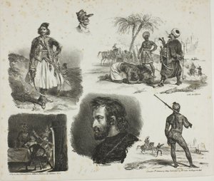 Foglio di schizzi da Denis Auguste Marie Raffet