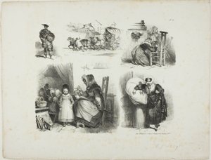 Foglio di schizzi da Denis Auguste Marie Raffet
