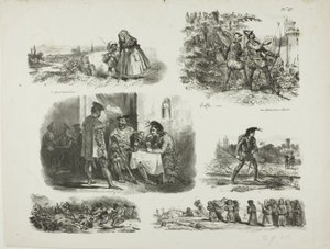 Foglio di schizzi da Denis Auguste Marie Raffet