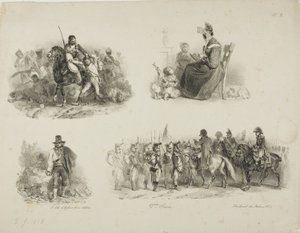 Foglio di schizzi da Denis Auguste Marie Raffet