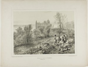 Il castello del conte Woronzoff, Aloupka, Crimea, 12 agosto 1837 da Denis Auguste Marie Raffet