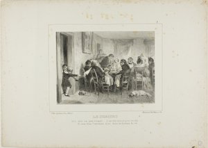 Il dessert: Il mio primogenito è pieno di spirito!... è molto avanti per la sua età... intendo fare di lui un avvocato. da Denis Auguste Marie Raffet