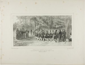 Giro della Valacchia, eseguito dagli zigani e danzato dai musicisti del secondo reggimento a casa del principe Ghika, Ghospodar, Valacchia da Denis Auguste Marie Raffet