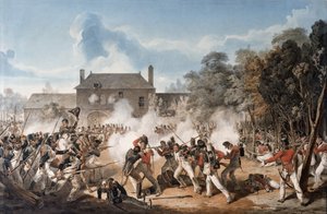 Difesa del Castello di Hougoumont da parte della Compagnia di fianco, Coldstream Guards 1815 da Denis Dighton