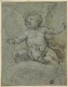 Putto seduto sulle nuvole
