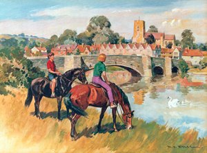 Scena di campagna inglese (litografia a colori)