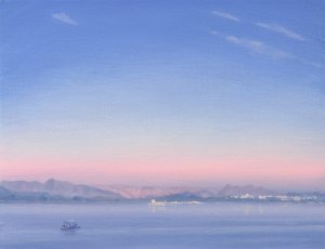 Alba sul lago Piccola da Derek Hare