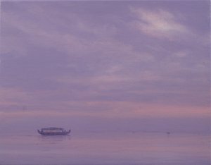Barca da pesca sul lago Vembanad, Kerala da Derek Hare