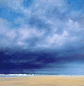 Tempesta di pioggia sulla spiaggia di Holkham da Derek Hare