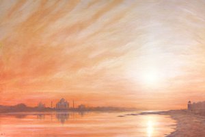 Taj Mahal al tramonto