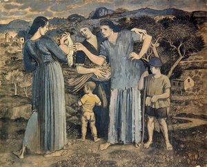 Madri e bambini nel paesaggio da Derwent Lees