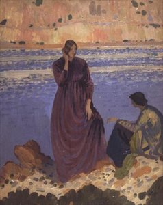 Due ragazze sulla riva da Derwent Lees