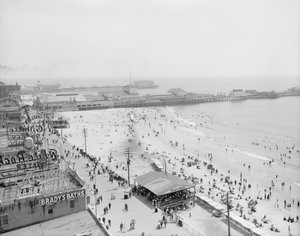 Spiaggia e passeggiata, Atlantic City, 1900-10 da Detroit Publishing Co.