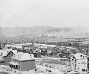 Impianto siderurgico Carnegie, Homestead, Pennsylvania, c.1905 da Detroit Publishing Co.