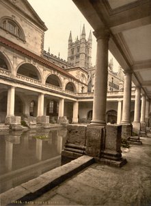 Bagni romani e abbazia, Bath, 1890-1900 circa (stampa fotocromatica) da Detroit Publishing Co.
