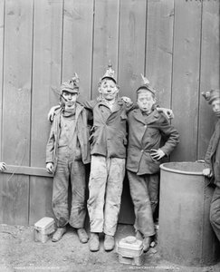 Tre ragazzi del carbone, Miniere di carbone Woodward, Kingston, Pennsylvania, USA, c.1890