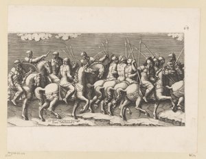 Processione di cavalieri armati (parte centrale)