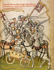 Scena di battaglia durante le crociate dei cattolici contro gli hussiti da Diebold (workshop) Lauber