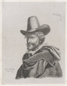Ritratto di Peter Paul Rubens con mantello e cappello alto da Diederik Jan Singendonck
