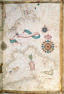 Corsica, Sardegna e Sicilia, dettaglio da un atlante mondiale, 1565
