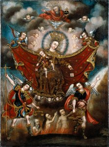 La Vergine del Carmelo che salva le anime in Purgatorio da Diego Quispe Tito