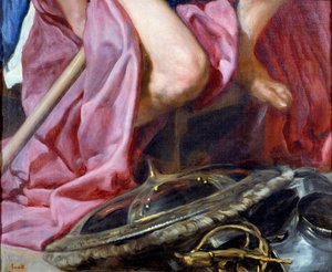 Il dio della guerra Marte, dettaglio dello scudo e dell