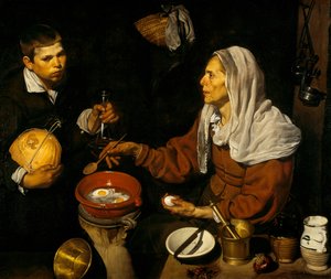 Una donna anziana che cucina le uova da Diego Velázquez