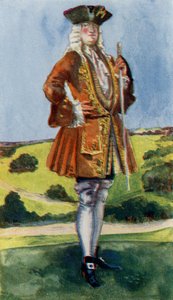 Costume maschile durante il regno di Giorgio I (1714-1727) da Dion Clayton Calthrop