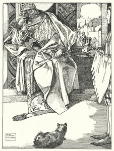"Il re rifiutò ogni ristoro" (incisione) da Dion Clayton Calthrop
