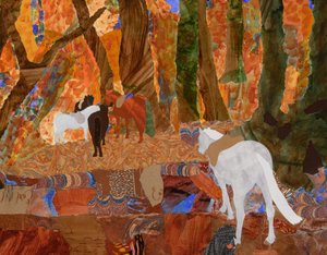 Pony nel bosco, 2024 (collage)