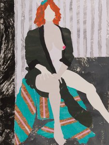 Qualcosa su cui appendere il cappello, nudo (collage)