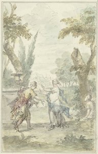 Progetto per un pezzo di sala: Amaryllis bendata afferra Myrtillo da Dionys van Nijmegen