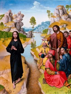 San Giovanni Battista predica da Dirck (workshop of) Bouts