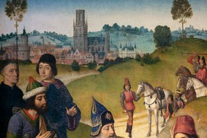 Chiesa parrocchiale (Parochiekerk Sint-Pieter). Dipinto. Ultima Cena. Dirk Bouts. 1464-1468. (dettaglio) da Dirck Bouts