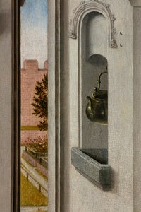 Chiesa parrocchiale (Parochiekerk Sint-Pieter). Ultima Cena. Dirk Bouts. 1464-1468. (dettaglio) da Dirck Bouts