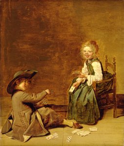 Bambini che giocano a carte, 1631 da Dirck Hals