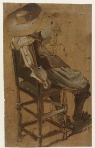 Uomo seduto con spada da Dirck Hals