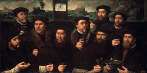 Ritratto di gruppo della Corporazione degli Sparatutto di Amsterdam, 1561 da Dirck Jacobsz