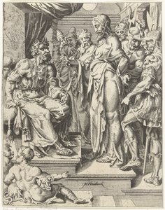 Cristo davanti a Erode da Dirck Volckertsz. Coornhert (attributed to)