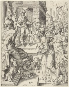 Cristo davanti a Pilato da Dirck Volckertsz. Coornhert (attributed to)