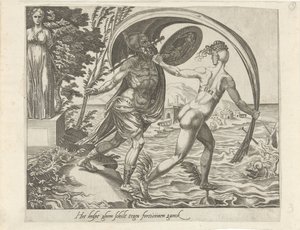 Nessuno scudo protegge dalla sfortuna; Più grande è la tua fortuna, più grandi sono i tuoi dolori da Dirck Volckertsz. Coornhert (attributed to)