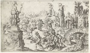 Fuga in Egitto da Dirck Volckertsz. Coornhert (attributed to)