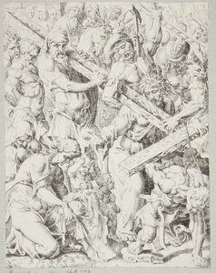 Cristo che porta la croce e il miracolo del panno di Veronica da Dirck Volckertsz. Coornhert