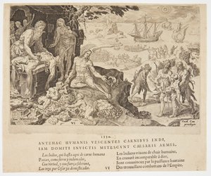 Le truppe imperiali portano la civiltà agli indiani da Dirck Volckertsz. Coornhert