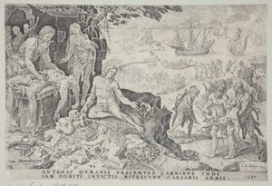 Le truppe imperiali portano la civiltà agli indiani da Dirck Volckertsz. Coornhert
