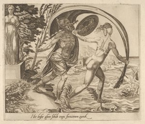 Uno scudo non serve quando la fortuna volta le spalle da Sei detti sulla fortuna da Dirck Volkertsen Coornhert