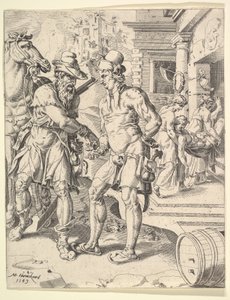 La parabola del buon samaritano, 1549 da Dirck Volkertsen Coornhert