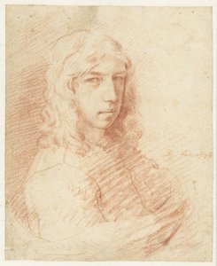 Busto di un giovane con capelli lunghi