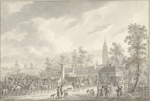 La partenza della guarnigione di Amersfoort nel 1790 da Dirk Langendijk (signed by artist)