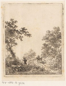 Sentiero nel bosco con figure